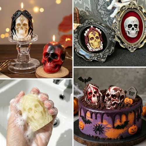 Skull Candle Mold Silicone (2 Count)