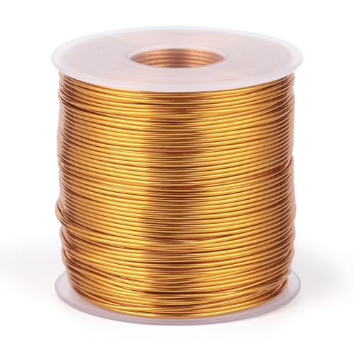 328FT 18 Gauge Bendable Dark Gold Aluminum Wire for Craft Jewelry Making (328 Foot)
