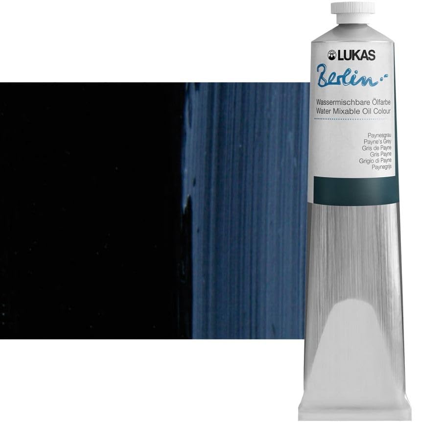 LUUKAS Water Mixable Premium Oil Paint 200 ml Paynes Grey (6.76 Fl Oz)
