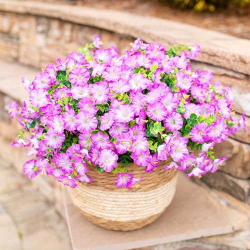 Artificial Flowers Fake Plants for Outdoors Decoration (12 Count)