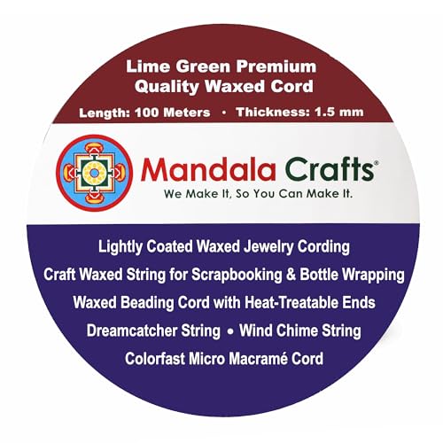 1.5mm Lime Green Waxed Cord