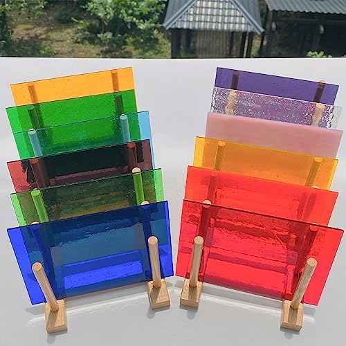 12 Sheets Rainbow Transparent Stained Glass Sheet (12 Count)