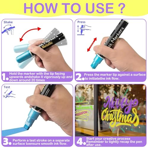 Window Chalk Markers for Cars Glass Washable