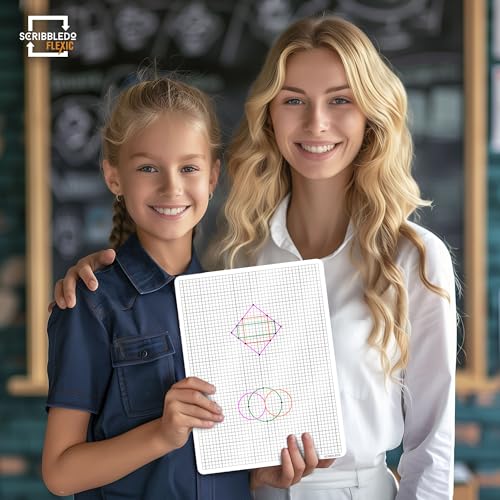 Small Grid Dry Erase Sheets 9”x12” Math Practice Small White Board Sheets Math Manipulatives Quad Graph Whiteboard Sheets Math Supplies Homeschool Teacher Students Classroom Pack of 10 (10 Count)