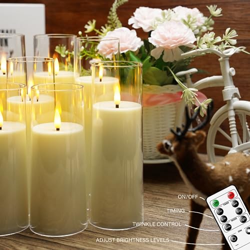 Flickering Flameless Candles Battery Operated with Remote and 2 (9 Count)