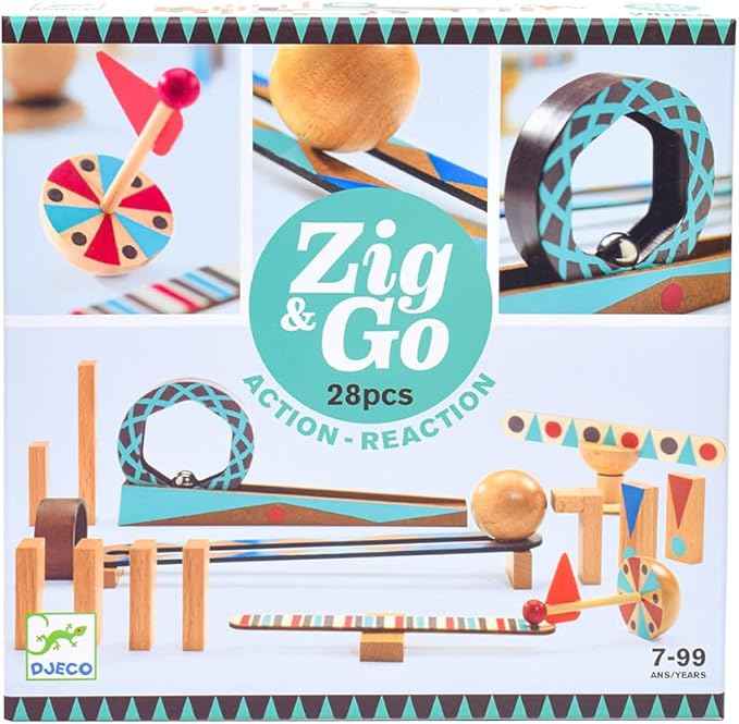 DJECO - Zig & Go 48-Piece Set - Building Intricate Marble Tracks - Stimulates Creative Thinking - Engaging Play for Intellectual Growth - Educational STEM Learning - Ages 8+ Years