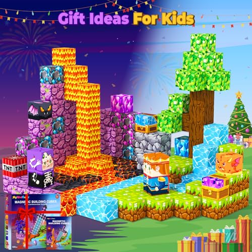 Magnetic Blocks Building Toys for 3 4 5 6 7 8 9 10 11 12 13 Year Old Boys Girls (100 Count)