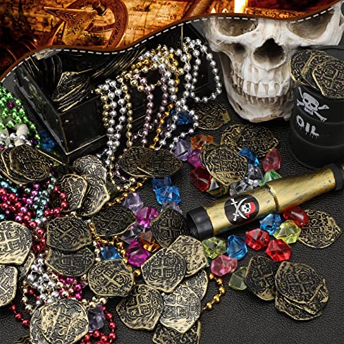 100 Pcs Bronze Plastic Pirate Coins for Treasure Chest Party Favors (100 Count)