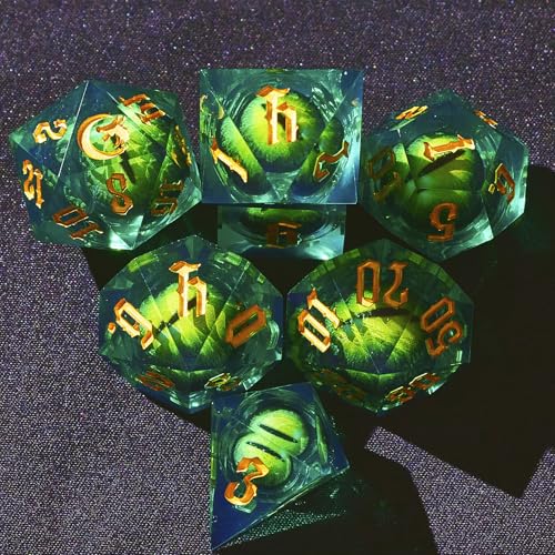 The Moon&Dragon Eye Liquid Core DND Dice Set