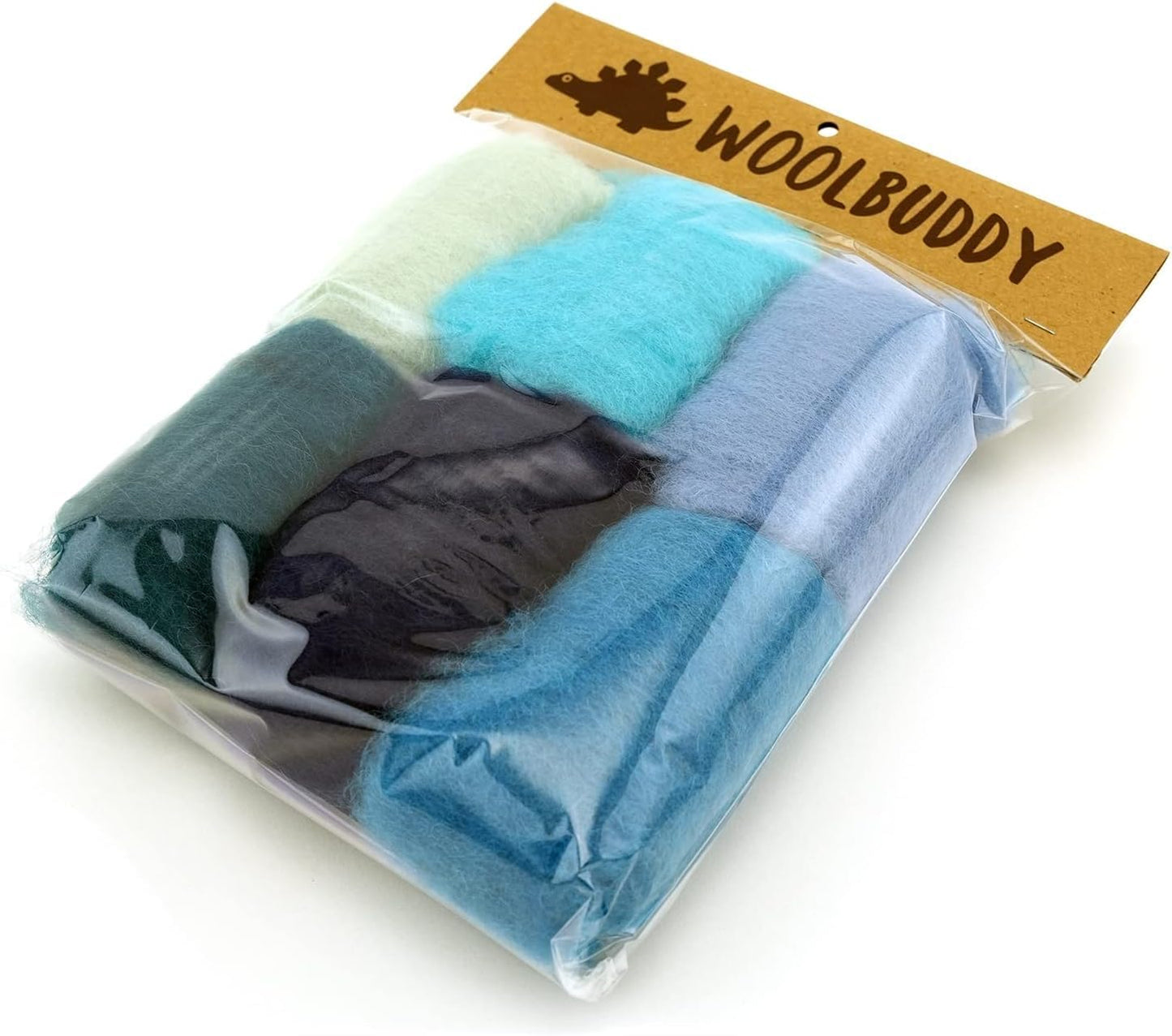 Woolbuddy Wool Roving Kit - Premium Core Wool for Needle Felting, Felting Soap & Tools β Sustainable Roving Wool for Beginners & Adults, Wet Felting Supplies (Blue)