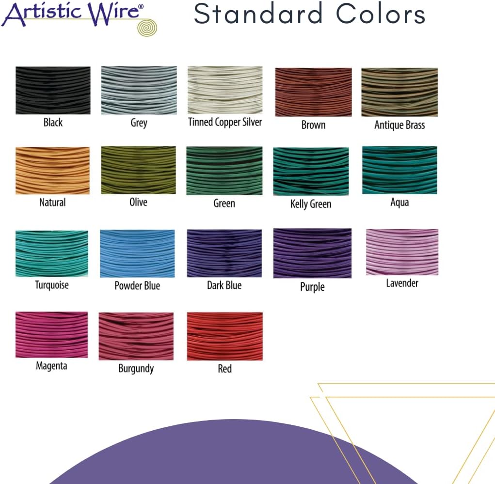 Artistic Wire, 18 Gauge Tarnish Resistant Colored Copper Craft Wire, Powder Blue, 10 yd
