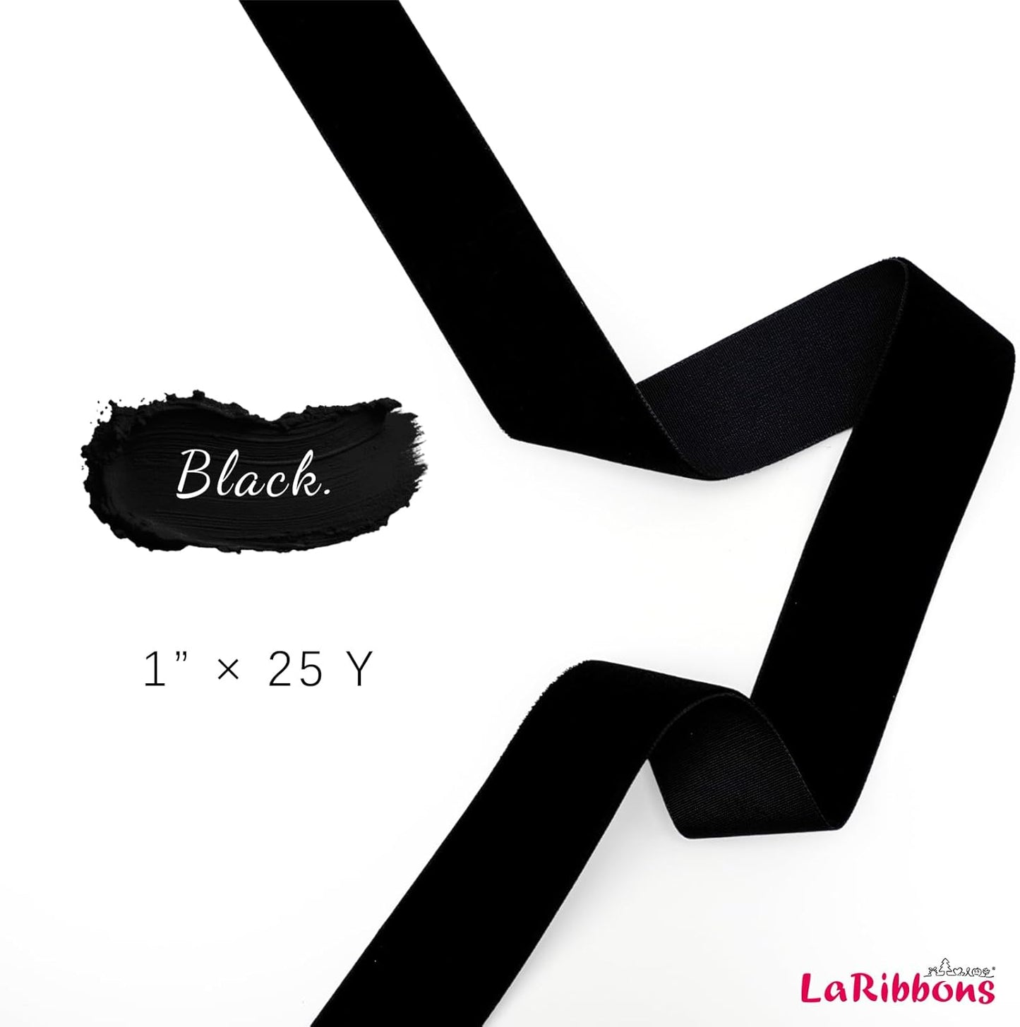 LaRibbons Thin Velvet Ribbon 1 Inch x 25 Yards, Black Velvet Ribbon for Christmas Tree, Gift Wrapping, Wreath Bow, Outdoor Decoration - Crafty Corner
