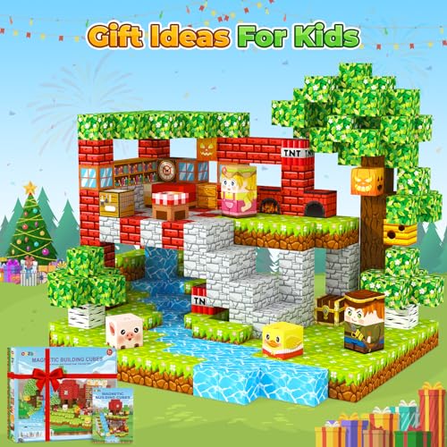 120PCS Magnetic Blocks Kids Games Building Toys for 3 4 5 6 7 8 9 10 11 12 Year Old Boys Girls (120 Count)