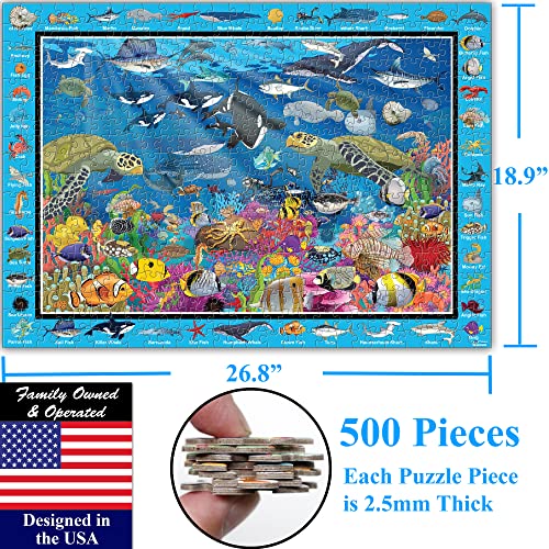 Colorful Ocean Life 500 Pieces with Large Pieces Jigsaw Puzzle for 13+
