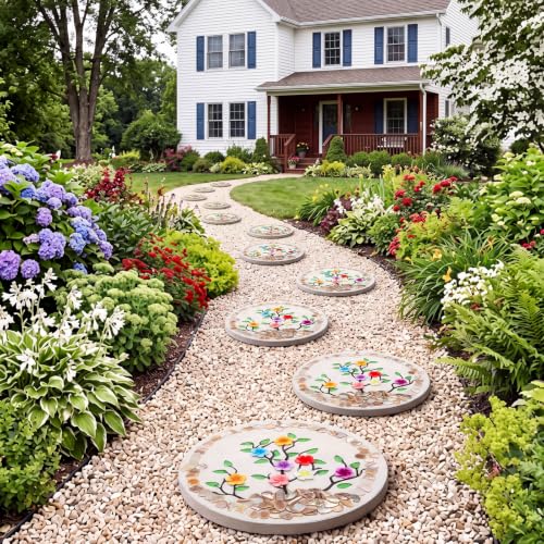 12 Kit DIY Stepping Stone Mold 10 Inch for Garden (12 Count)