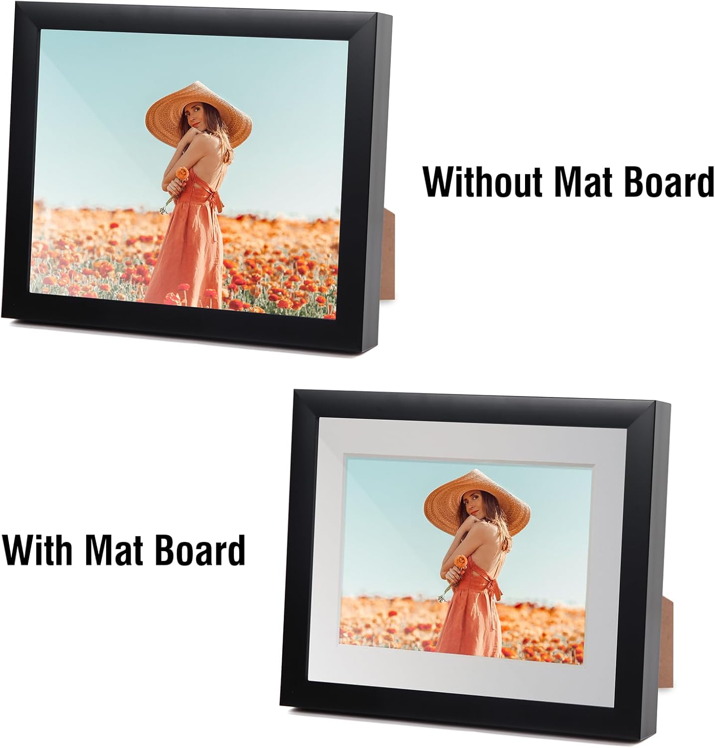 Falling in Art 5 Pack Acid Free 18x24'' White Picture Mats Board Show Kit for 12x18'' Photos, 4-Ply Beveled Pre-Cut Photo Mats with Backing Board for Frames, Artwork and Prints