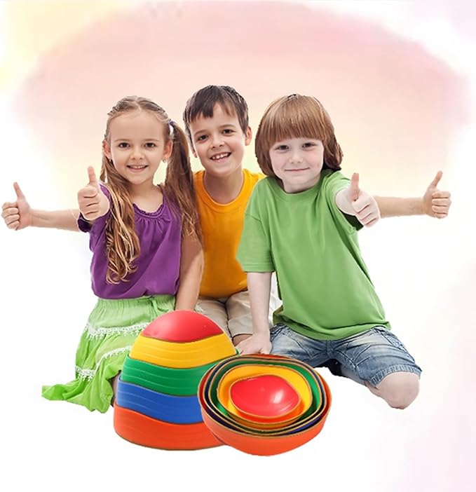 Fanboxk Stepping Stones for Kids,Non-Slip Toddler Sensory Stepping Stones for Promoting Toddler Balance Coordination Skills,Obstacle Courses Sensory Toys Outdoor or Indoor Play for Kids Age 3-8