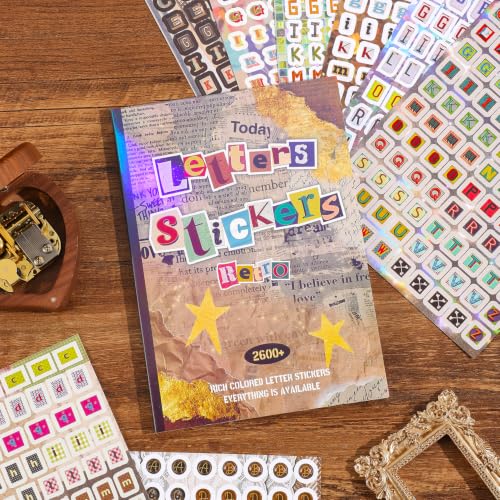 2600+ Pcs Retro Alphabet Sticker Book