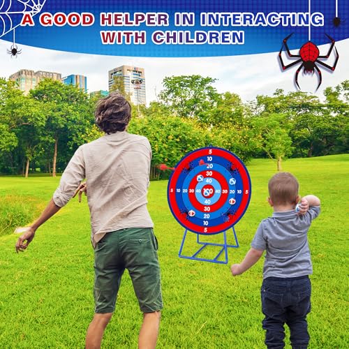 Large Double Sided Kids Dart Board with Stand (18 Count)