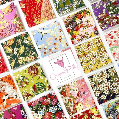 50 Origami Paper Yuzen Washi Paper Different Patterns Japanese Print 3x3 inches for Wedding Decor Japanese Designs