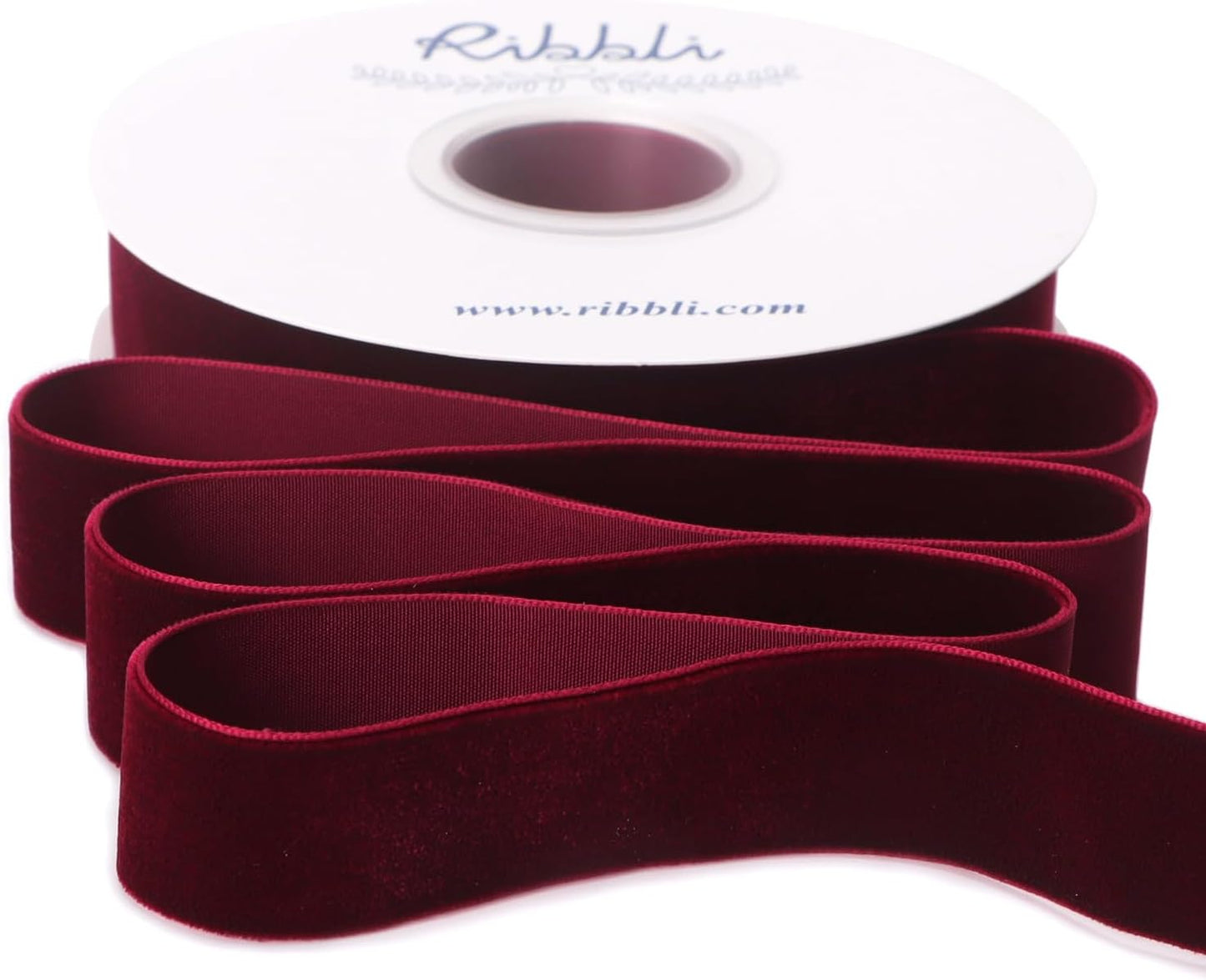 Ribbli Burgundy Velvet Ribbon 1 Inches Continuous10 Yard Spool Red Christmas Ribbon for Gift Wrapping Crafts Home Decor - Crafty Corner