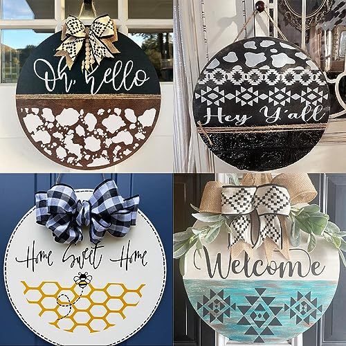 Welcome Stencils for Painting on Wood 12" Stencils for Crafts Reusable (13 Count)