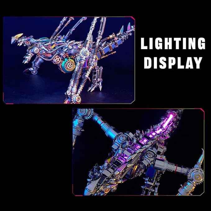 Metalkitor Western Dragon 3D Metal Puzzles for Adults, Wyvern Assembly Model Kit, Jigsaw Crafts Brain Teaser Cyberpunk DIY Ornament, Perfect Room Decor and Gifts(1300+PCS)