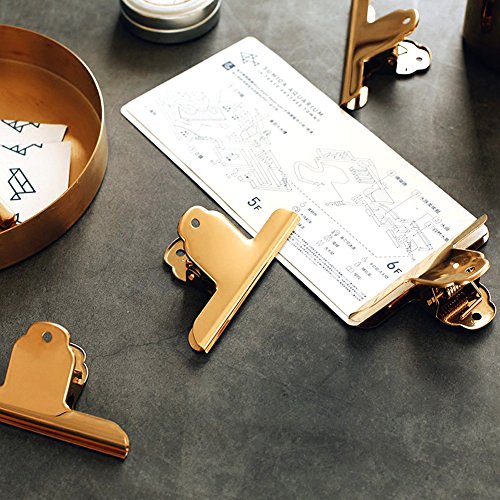 Gold Metal Bulldog Paper Clips (3 Count)