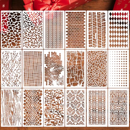 Stencils for Crafts Reusable Texture Stencils for Painting 8"x4"