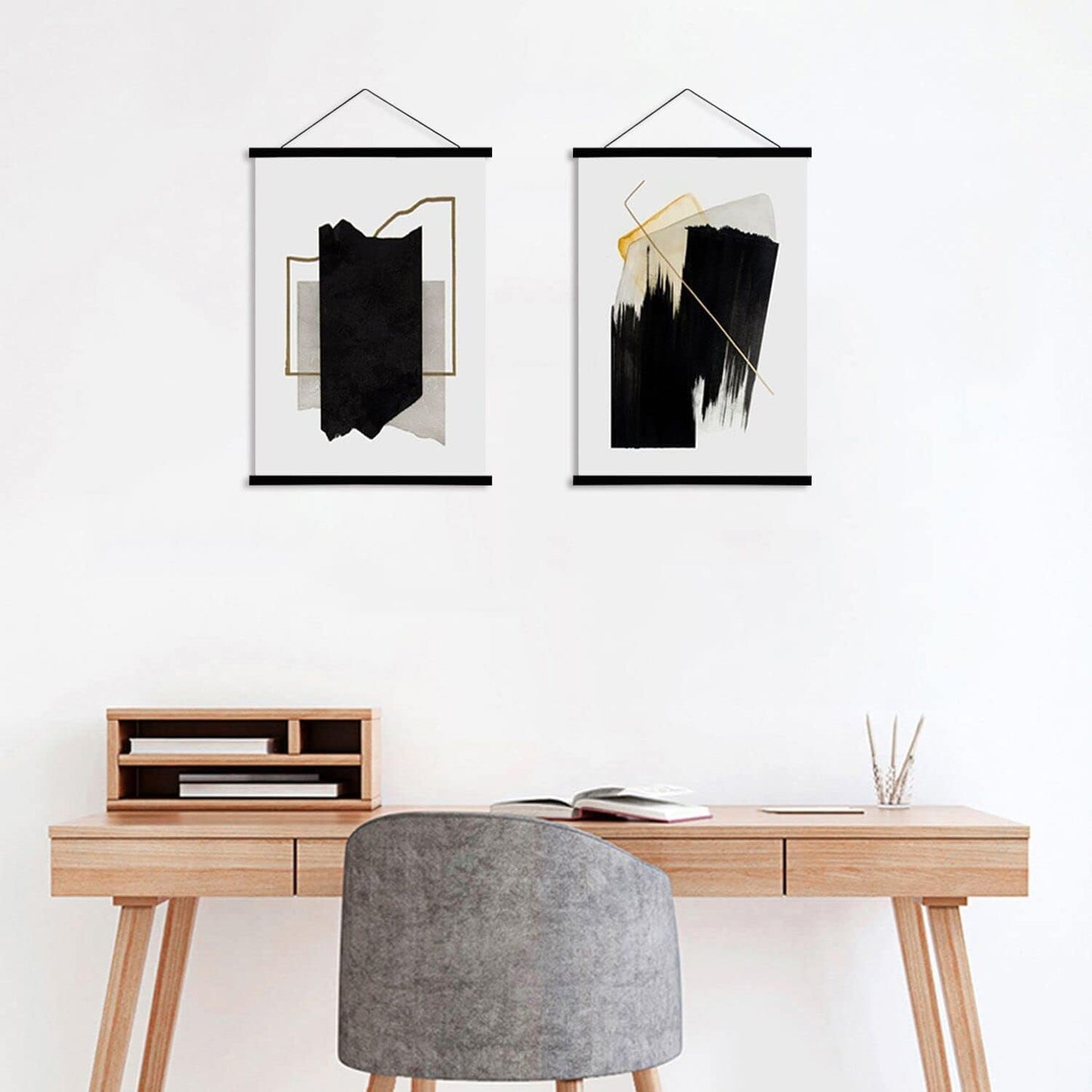 WITCOLOR Magnetic Poster Hanger Frame 28x22 28x20 28x40 Poster Frame 28 Inch Wide 1 Pack Magnetic Hanging Frame Black Wood 28" Wide Magnetic Poster Hanger Picture Frame