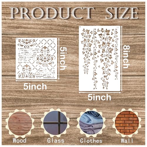 Cubist Mixed Media Layering Stencils for Painting on Wood (20 Count)