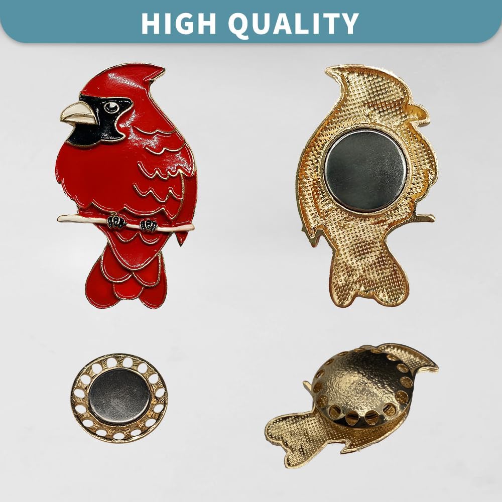 Magnetic Needle Minder Magnet Embroidery Accessories and Supplies Embroidery Needle Holder Cross Stitch Holder Needlework Supplies (Cardinal) (Brid)