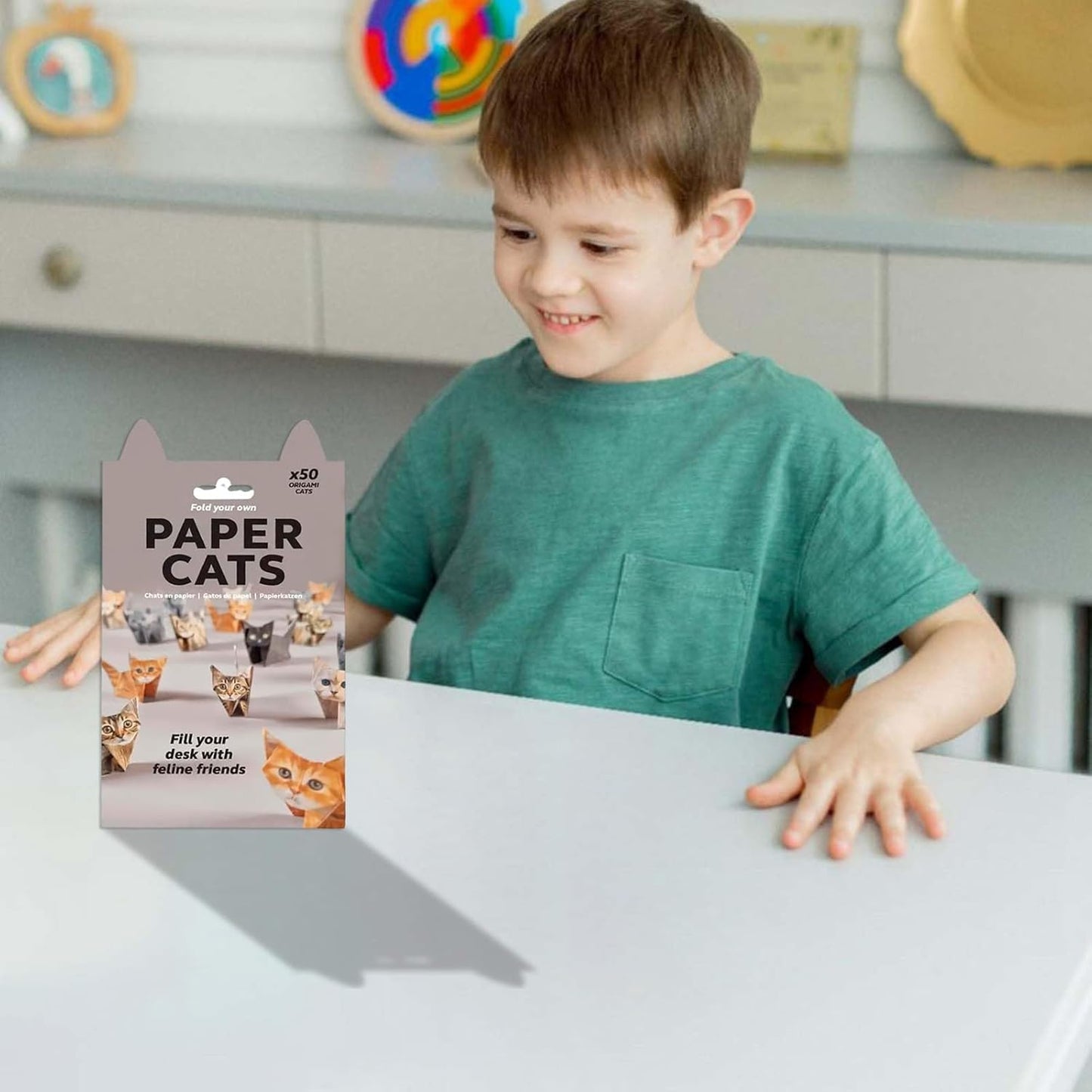 DIY Paper Cats Kit, Cute Kitten Origami Papercraft Kit, 50 Sheets DIY Origami Paper to Fold Cute Cat / Dog / Dinosaur Figures for Teens & Adults, Desk Decoration & Gift for Cat Lovers - Crafty Corner