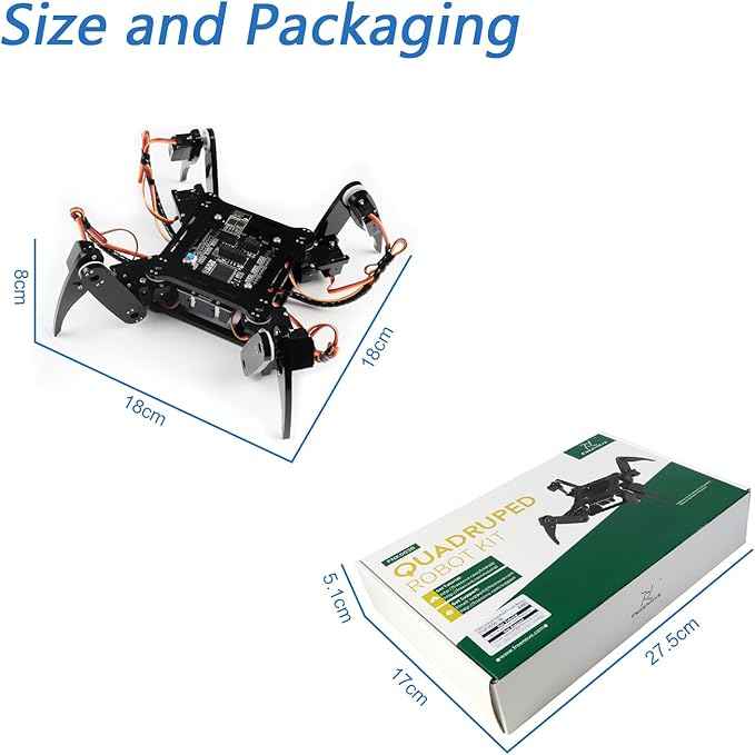 FREENOVE Quadruped Robot Kit (Compatible with Arduino IDE), Walking Crawling Twisting, App Remote Control, Servo STEM Project