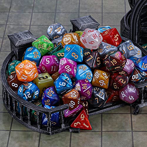 Polyhedral Role Playing Dice with Drawstring Storage Pouch (182 Count)