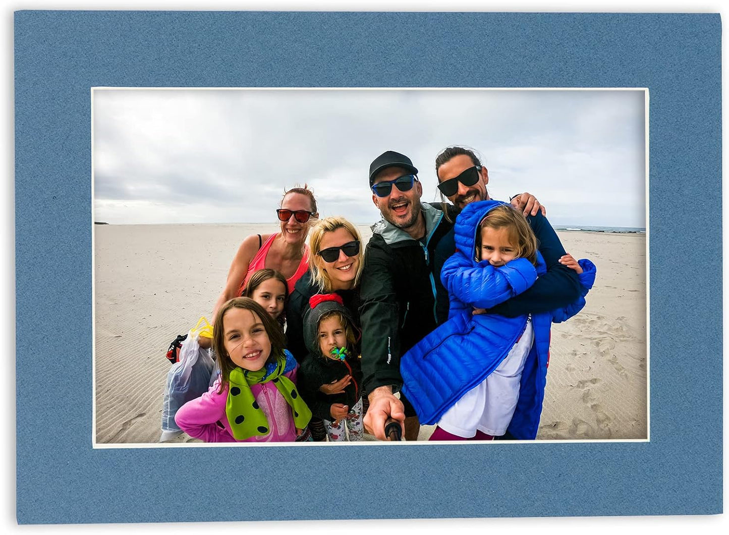 11x14 Mat for 8.5x11 Photo - Precut Steel Blue Picture Matboard for Frames 11 x 14 Inches - Bevel Cut to Display Art 8.5 x 11 Inches - Acid Free Pack of 100 MATS with Backing Boards & Clear Bags