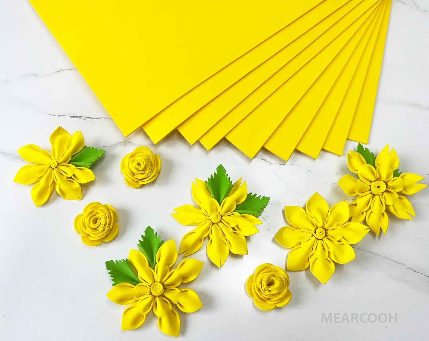 MEARCOOH Yellow Foam Sheets Crafts 9x12 Inch 2mm Eva Color Craft Foam Paper for Crafts Project Preschoolers Classroom Scrapbooking DIY Cosplay(10 Sheets) - Crafty Corner