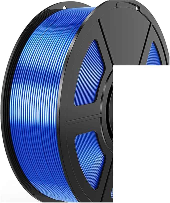 3D Printing Filament, 1KG Silk PLA 1.75mm, Dimensional Accuracy +/- 0.03mm, Fits for Most Printers and Pens(Blue)