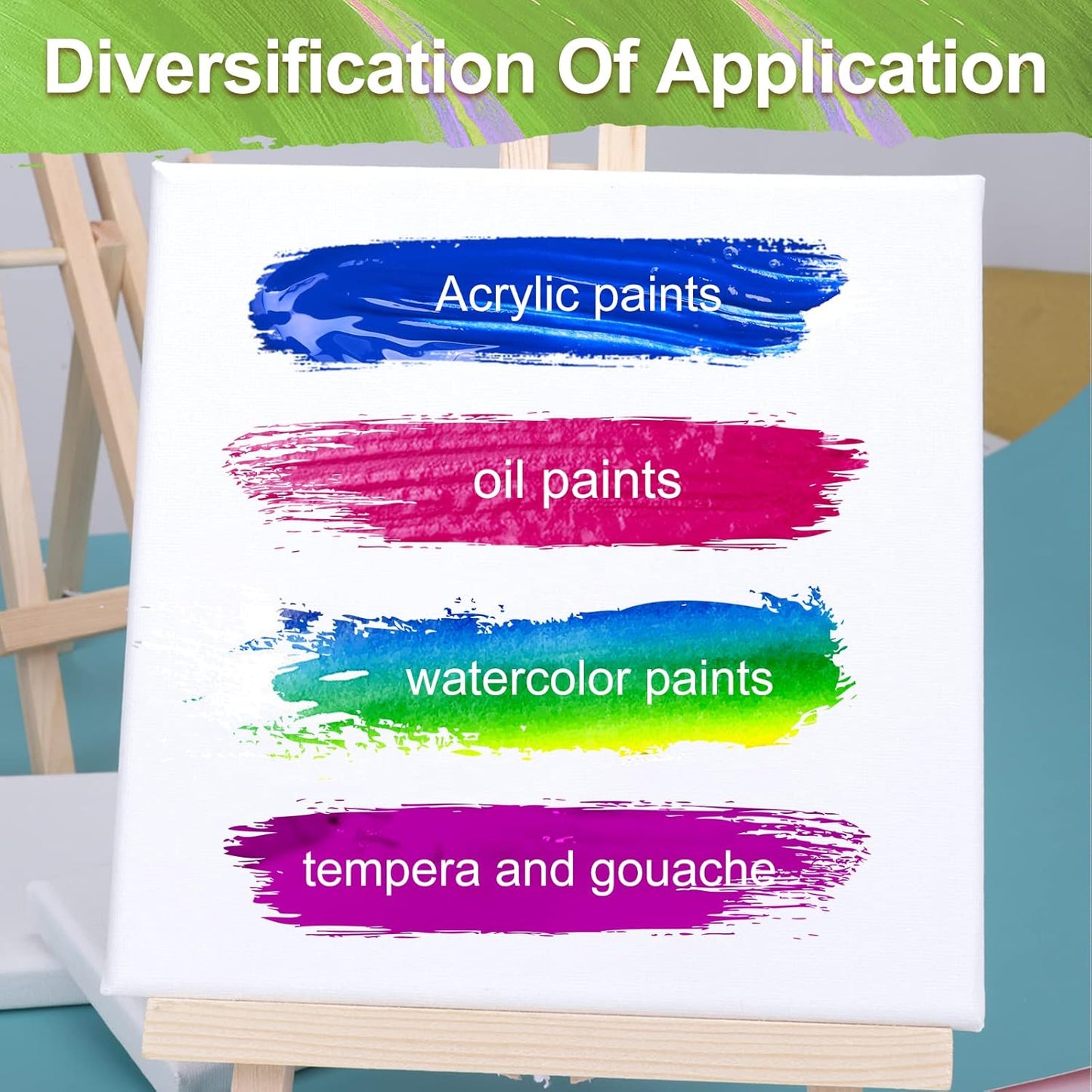 6Packs Mini Stretched Canvases for Painting with 3x5”, 4x4”, 4x6”, 5x5”, 5x7”, 6x6”, Painting Canvas for Oil & Acrylic Paint.