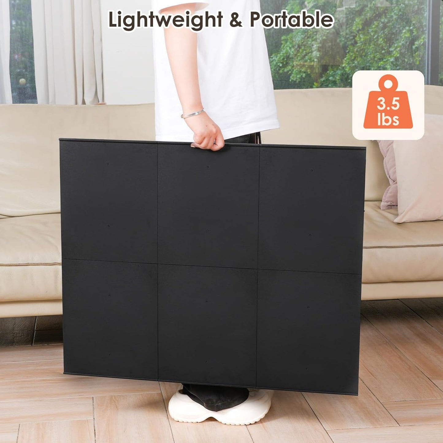 WELGEE 1000-Piecce Tilting Puzzle Board with Stand, 31” x 24” Lightweight Portable Puzzle Table for Adults & Seniors, DIY Customizable Puzzle Accessory Only 3.5 lbs (Black)