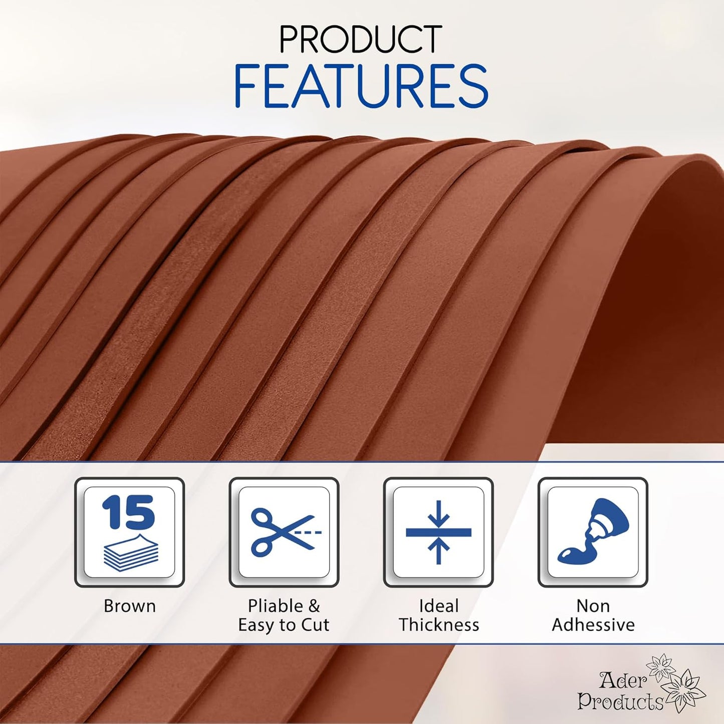Brown EVA Foam Sheets for Crafts, 15 Pack, 9 x 12 Inch, 2mm Thickness – Ideal for DIY Arts and Crafts, Foam Paper for Kids, Cosplay and Costumes - Crafty Corner