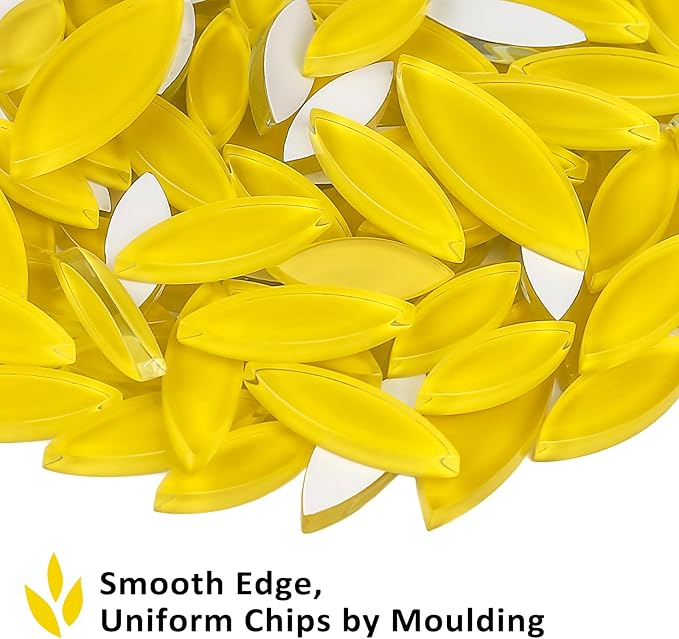 Youway Style Yellow Leaf Mosaic Tiles for Crafts Bulk,200g Petal Mosaic Glass Pieces,Flower Glass Tiles for Christmas Mosaic Decorations,Garden Mosaic Supplies Kit