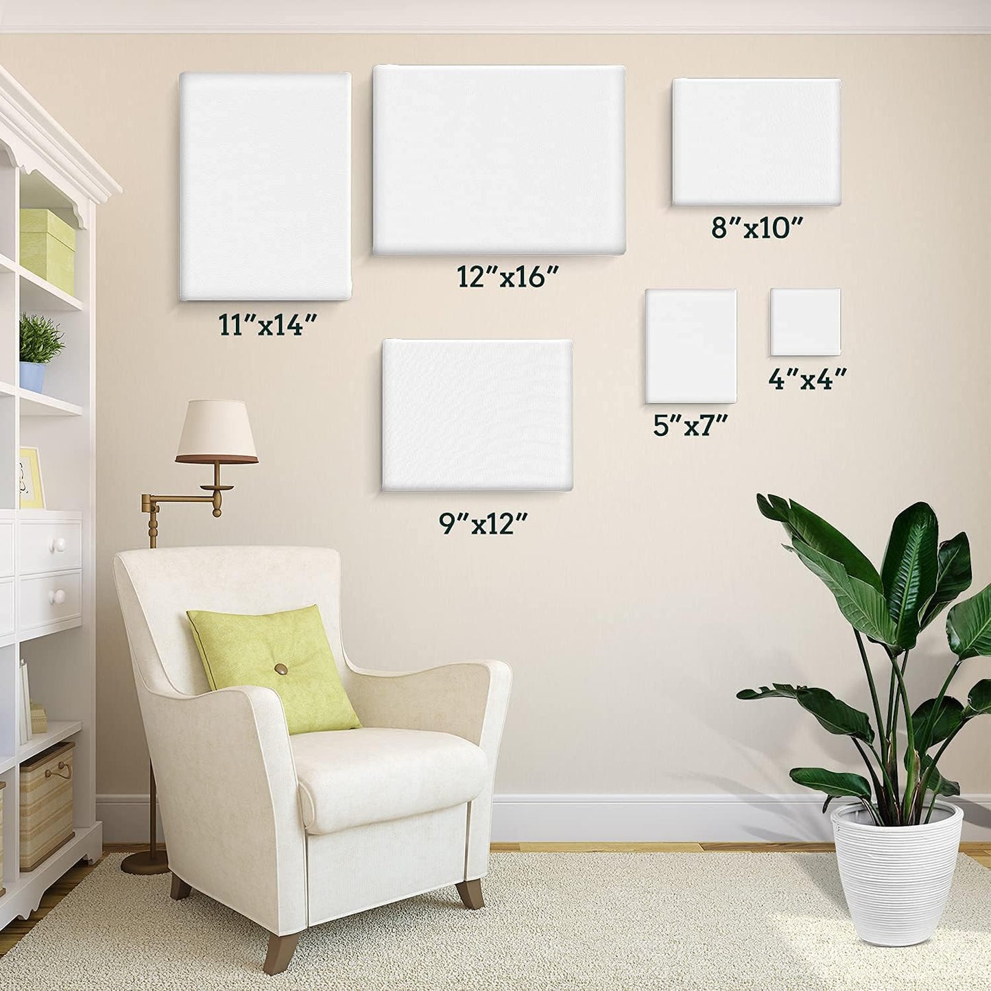 30 Pack Canvases for Painting with 4x4“, 5x7”, 8x10“, 9x12”, 11x14“, 12x16”, Painting Canvas for Oil & Acrylic Paint