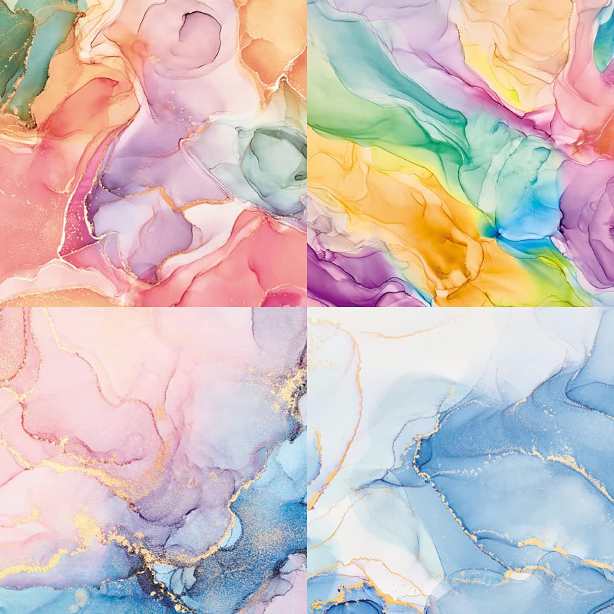 YASMEN Single-Sided Scrapbook Paper Pad, Marble Pattern Bronzing Cardstock, 6"6" Designer Themed Art Kits, Bullet Junk Journal Craft Decopodge - 24 Sheets - Crafty Corner