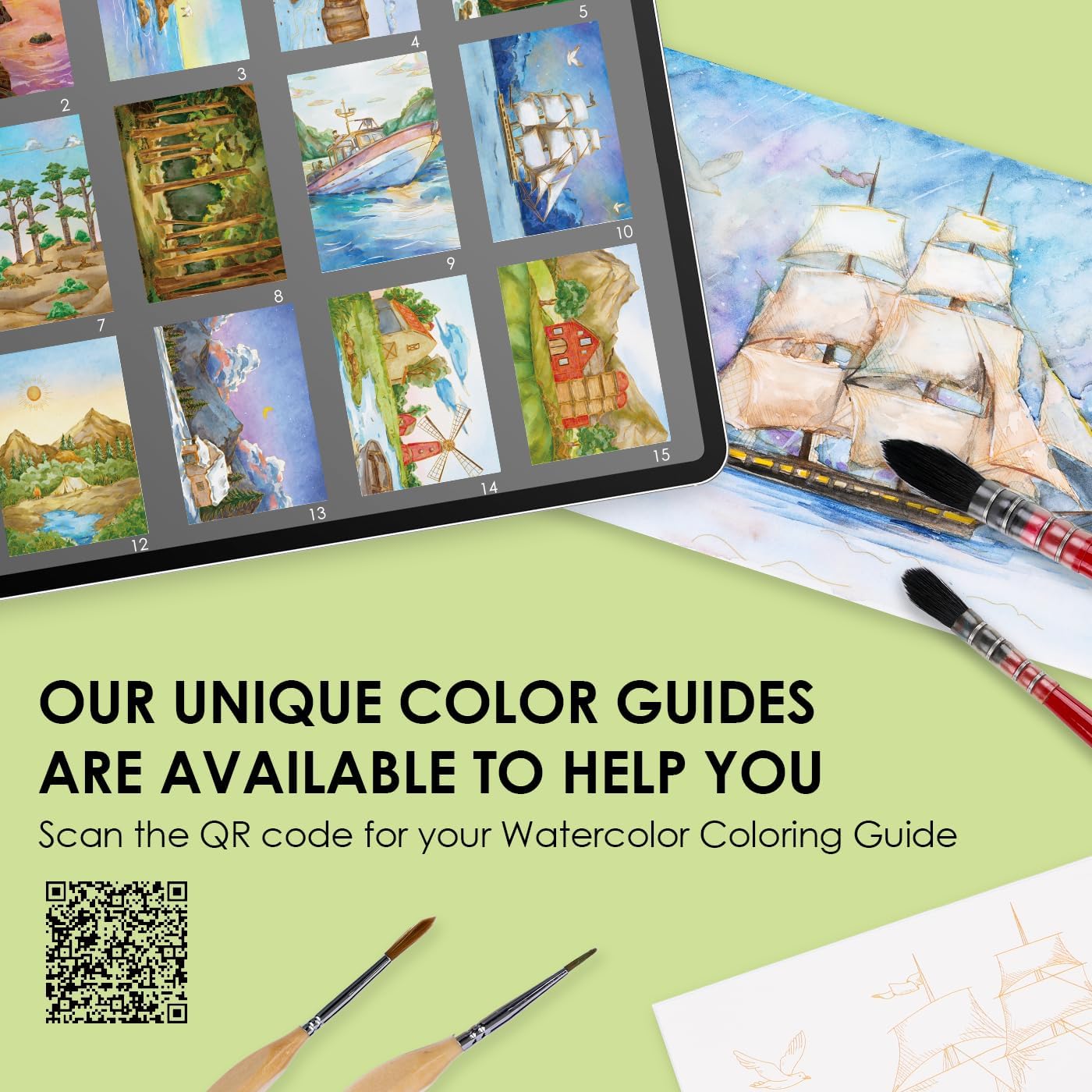 Grabie Watercolor Coloring Book, 15 Sheets A5 (8.3 x 5.8),Watercolor Book for Adults: Ignite Your Artistic Expression on 100% Cotton Paper (Land-Scape) - Crafty Corner