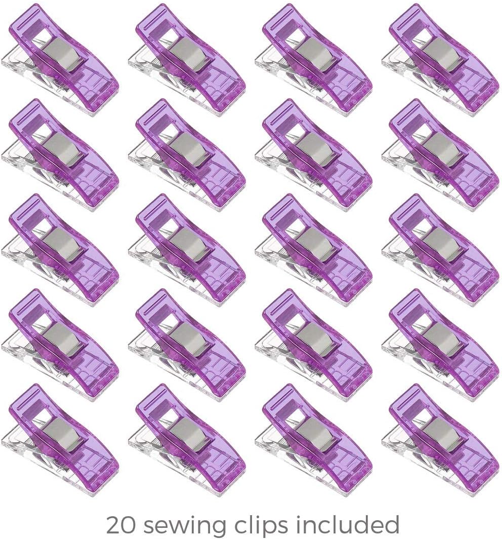 Rotary Cutter Set lavender - Quilting Kit incl. 45mm Fabric Cutter, 5 Replacement Blades, A3 Cutting Mat, Acrylic Ruler and Craft Clips - Ideal for Crafting, Sewing, Patchworking, Crochet & Knitting