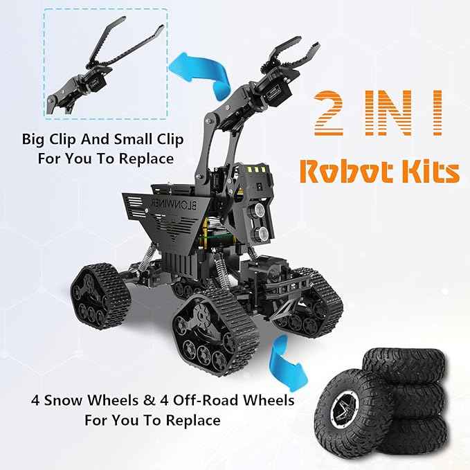 Smart Robot Kit, Robot Building Car kit for Raspberry Pi Python Coding, STEM Programming Robotic Arm Kit with Camera (Not Included Raspberry Pi Board)