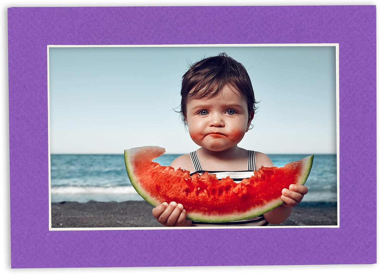5x7 Mat for 8.5x11 Frame - Precut Mat Board Acid-Free Purple 5x7 Photo Matte Made to Fit a 8.5x11 Picture Frame, Premium Matboard for Family Photos, Show Kits, Art, Picture Framing, Pack of 25 Mats