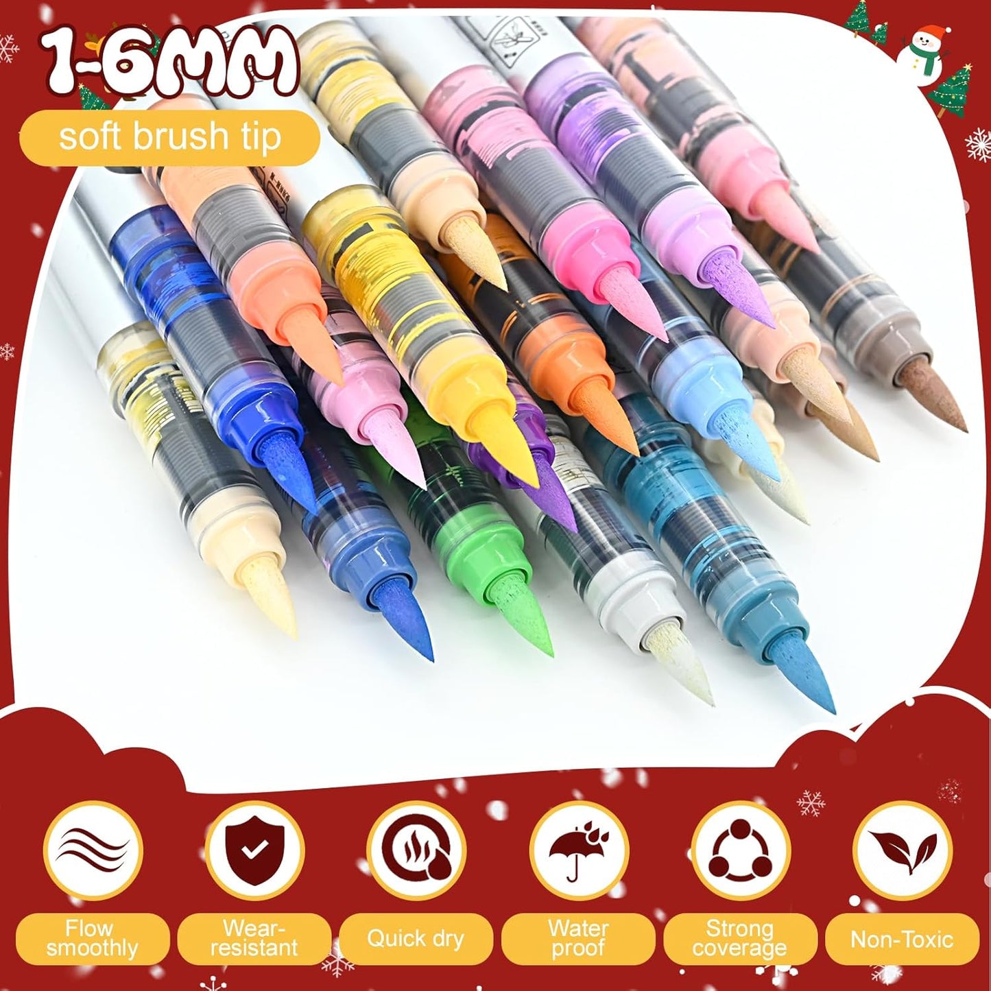 120 Color Acrylic Paint Markers, Brush Tip Acrylic Paint Pens With Visual Ink Window, Fabric Paint Markers for Clothes, Textile - High Coverage on Wood, Glass, Rock - DIY Art Supplies for Kids, Adults
