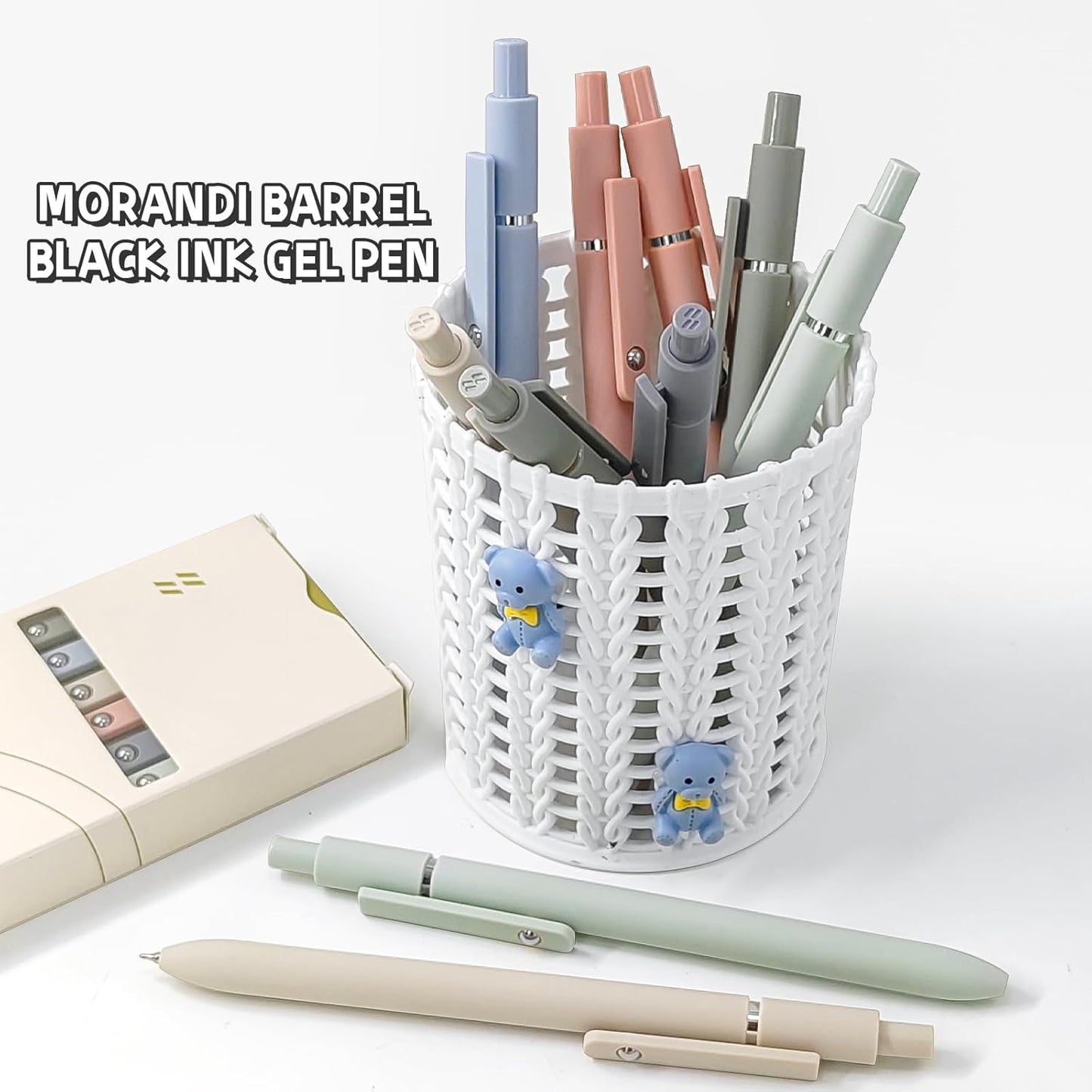 6 Pcs Gel Pens 0.5mm Quick Dry Black Ink Pens Fine Point Smooth Writing Pens, Cute Office and School Supplies Gifts for Women Teacher Students (6 Pcs Morandi Silver)